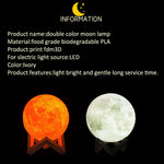 Rechargeable 3D Printed Moon Lamp Creative Gift