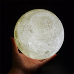 Rechargeable 3D Printed Moon Lamp Creative Gift