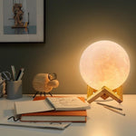 Rechargeable 3D Printed Moon Lamp Creative Gift