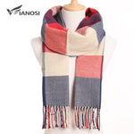 Plaid Winter Scarf Women Warm Foulard Solid Scarves Fashion Casual Scarfs Cashmere