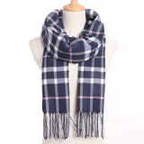 Plaid Winter Scarf Women Warm Foulard Solid Scarves Fashion Casual Scarfs Cashmere