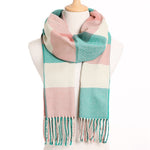 Plaid Winter Scarf Women Warm Foulard Solid Scarves Fashion Casual Scarfs Cashmere