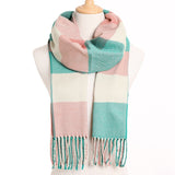 Plaid Winter Scarf Women Warm Foulard Solid Scarves Fashion Casual Scarfs Cashmere