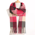 Plaid Winter Scarf Women Warm Foulard Solid Scarves Fashion Casual Scarfs Cashmere