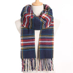 Plaid Winter Scarf Women Warm Foulard Solid Scarves Fashion Casual Scarfs Cashmere