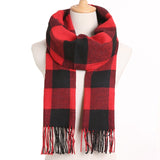 Plaid Winter Scarf Women Warm Foulard Solid Scarves Fashion Casual Scarfs Cashmere