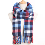 Plaid Winter Scarf Women Warm Foulard Solid Scarves Fashion Casual Scarfs Cashmere