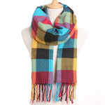 Plaid Winter Scarf Women Warm Foulard Solid Scarves Fashion Casual Scarfs Cashmere