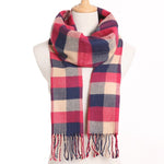 Plaid Winter Scarf Women Warm Foulard Solid Scarves Fashion Casual Scarfs Cashmere