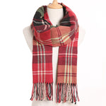 Plaid Winter Scarf Women Warm Foulard Solid Scarves Fashion Casual Scarfs Cashmere