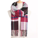 Plaid Winter Scarf Women Warm Foulard Solid Scarves Fashion Casual Scarfs Cashmere