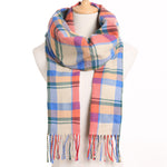 Plaid Winter Scarf Women Warm Foulard Solid Scarves Fashion Casual Scarfs Cashmere