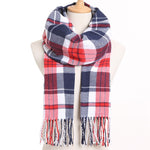 Plaid Winter Scarf Women Warm Foulard Solid Scarves Fashion Casual Scarfs Cashmere