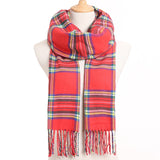 Plaid Winter Scarf Women Warm Foulard Solid Scarves Fashion Casual Scarfs Cashmere