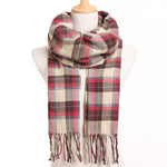 Plaid Winter Scarf Women Warm Foulard Solid Scarves Fashion Casual Scarfs Cashmere