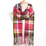 Plaid Winter Scarf Women Warm Foulard Solid Scarves Fashion Casual Scarfs Cashmere