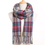 Plaid Winter Scarf Women Warm Foulard Solid Scarves Fashion Casual Scarfs Cashmere