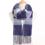 Plaid Winter Scarf Women Warm Foulard Solid Scarves Fashion Casual Scarfs Cashmere