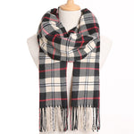 Plaid Winter Scarf Women Warm Foulard Solid Scarves Fashion Casual Scarfs Cashmere