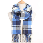 Plaid Winter Scarf Women Warm Foulard Solid Scarves Fashion Casual Scarfs Cashmere