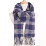 Plaid Winter Scarf Women Warm Foulard Solid Scarves Fashion Casual Scarfs Cashmere