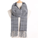 Plaid Winter Scarf Women Warm Foulard Solid Scarves Fashion Casual Scarfs Cashmere