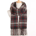 Plaid Winter Scarf Women Warm Foulard Solid Scarves Fashion Casual Scarfs Cashmere