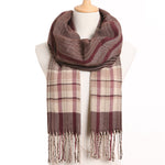 Plaid Winter Scarf Women Warm Foulard Solid Scarves Fashion Casual Scarfs Cashmere