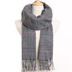 Plaid Winter Scarf Women Warm Foulard Solid Scarves Fashion Casual Scarfs Cashmere