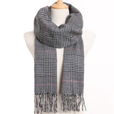 Plaid Winter Scarf Women Warm Foulard Solid Scarves Fashion Casual Scarfs Cashmere