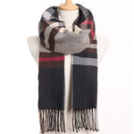 Plaid Winter Scarf Women Warm Foulard Solid Scarves Fashion Casual Scarfs Cashmere