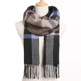 Plaid Winter Scarf Women Warm Foulard Solid Scarves Fashion Casual Scarfs Cashmere