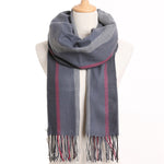 Plaid Winter Scarf Women Warm Foulard Solid Scarves Fashion Casual Scarfs Cashmere