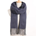 Plaid Winter Scarf Women Warm Foulard Solid Scarves Fashion Casual Scarfs Cashmere