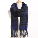 Plaid Winter Scarf Women Warm Foulard Solid Scarves Fashion Casual Scarfs Cashmere