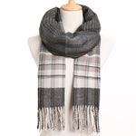 Plaid Winter Scarf Women Warm Foulard Solid Scarves Fashion Casual Scarfs Cashmere