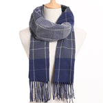 Plaid Winter Scarf Women Warm Foulard Solid Scarves Fashion Casual Scarfs Cashmere