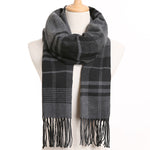 Plaid Winter Scarf Women Warm Foulard Solid Scarves Fashion Casual Scarfs Cashmere