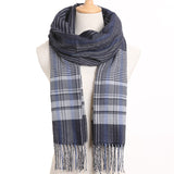 Plaid Winter Scarf Women Warm Foulard Solid Scarves Fashion Casual Scarfs Cashmere