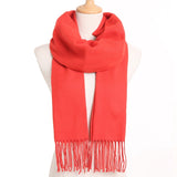 Plaid Winter Scarf Women Warm Foulard Solid Scarves Fashion Casual Scarfs Cashmere