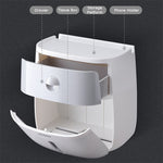 Waterproof Wall Mount Toilet Paper Holder Shelf Toilet Paper Tray Roll Paper Tube Storage Box Creative Tray Tissue Box Home