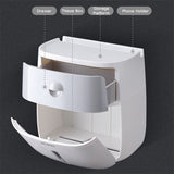 Waterproof Wall Mount Toilet Paper Holder Shelf Toilet Paper Tray Roll Paper Tube Storage Box Creative Tray Tissue Box Home