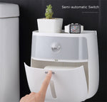 Waterproof Wall Mount Toilet Paper Holder Shelf Toilet Paper Tray Roll Paper Tube Storage Box Creative Tray Tissue Box Home