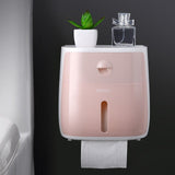 Waterproof Wall Mount Toilet Paper Holder Shelf Toilet Paper Tray Roll Paper Tube Storage Box Creative Tray Tissue Box Home