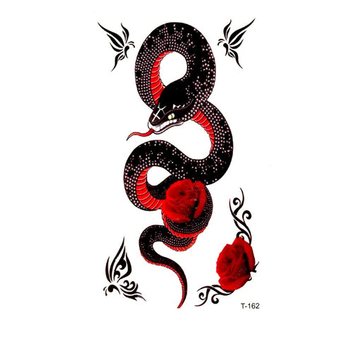 Red-bellied Snakes Waterproof Temporary Tattoos Men  henna tattoo Beauty Tattoo kids temporary Tatoo rouge a levre Tatoo sticker