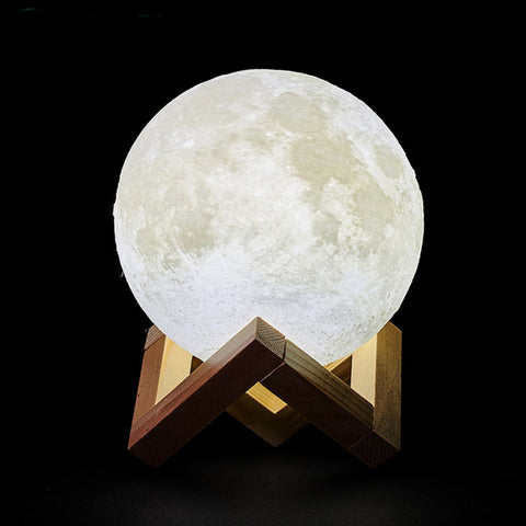 Rechargeable 3D Printed Moon Lamp Creative Gift